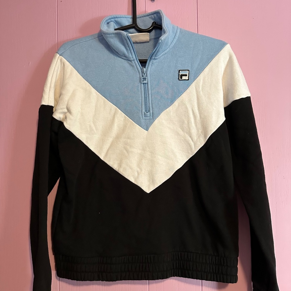 Fila Ekanta 1/4 Zip Pullover Blue White and Black
